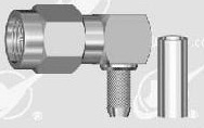 SMA male right angle crimp connector for LMR 100 cable