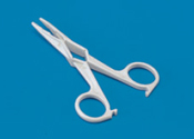 Forceps - Plastic, Standard Handheld Size | Lightweight, Curved Hand Grip, Manual Control, Sterilizable at High Temperatures, Disposable