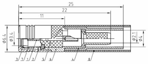 SMB male crimp connector for BT 3002 cable