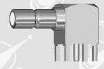 SMB male right angle PCB mount connector