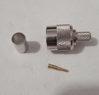 Tnc Male Clamp Connector - Metal, 4 Cm Size, 50w Power | Rf Connector For Microwave Parts, Lightweight At 5g