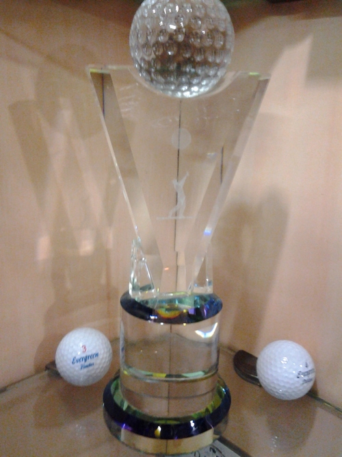CRYSTAL TROPHY - Crystal Glass 250-300 mm, Clear, Polished Finish, Elegant Golf Award