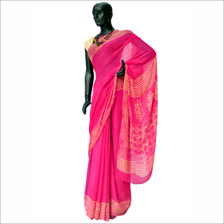 Silk Batik Sarees - Pure Silk 5.5 Meters Pink | Elegant Design Fine Finish Good Handwork Vibrant Colors