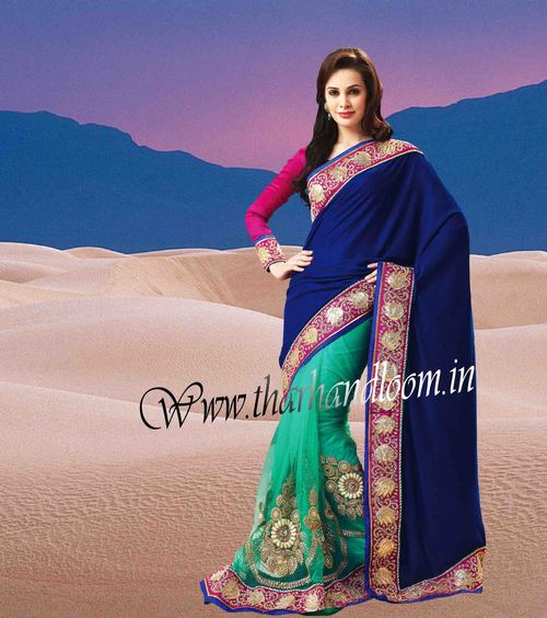 Navy Blue Designer Saree
