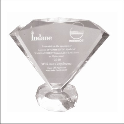 Acrylic Trophy - 6.25 Inch Clear Diamond | Elegant Design, Customizable Engraving, Durable Material