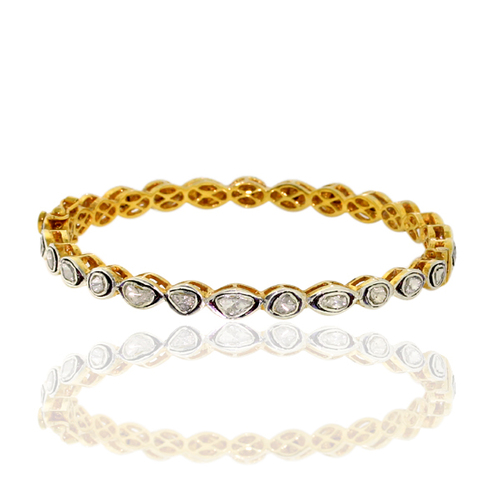 Rosecut Diamond Gold Bangle
