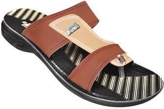 Men's PU Slippers - PU, Various Sizes, Brown | Strapped, Comfortable, Durable, Stylish, Lightweight, Breathable Rubber Sole