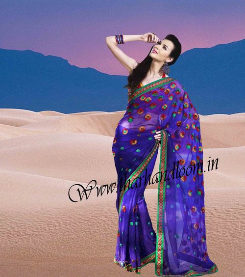 Desirable Royal Blue Saree