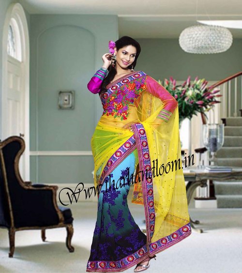 Gorgeous Yellow with light saree