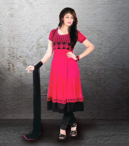 Red & black anarkali suit