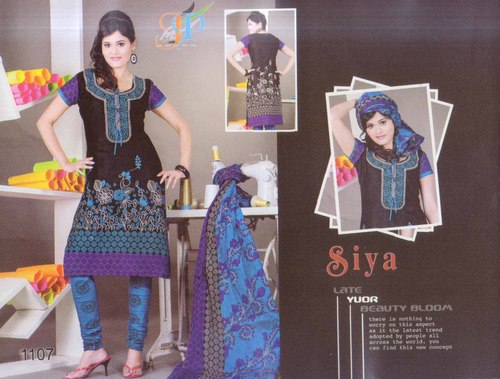Print Butta Work Dress Material