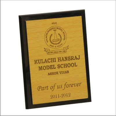 Acrylic Trophy - Acrylic, Wood, 5.75" Gold, Glossy Finish | Elegant Design, Engraving, Durable