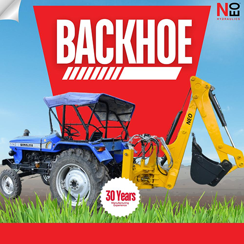 Tractor-Mounted Backhoe - Color: Black
