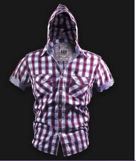 AFZ Shirts - Cotton Blend, S-XXL, Burgundy | Hooded Shirt, Button Closure, Stylish, Comfortable, Breathable
