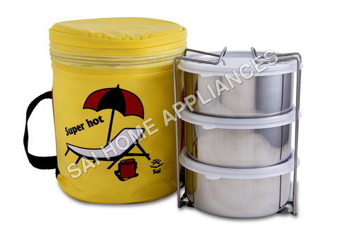 Silver And Yellow Super Hot 3 Lunch Box