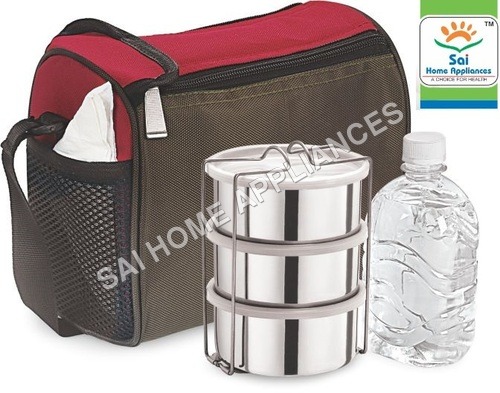 Silver And Red Lunch Box