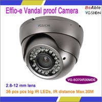 Effio-e 700 Tvl Vandal Proof Dome Camera - Metal, Grey, 2.8-12mm Lens, 36 Ir Leds, 30m Ir Distance, Night Vision