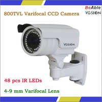 800tvl Varifocal Lens Ccd Camera - Silver & White, 4-9mm Lens, 48pcs Ir Leds, Ip66 Waterproof | 800 Tvl Resolution, Sony Ccd, Motion Detect, Wide Dynamic Range
