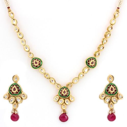 Delicate Kundan Necklace Set - Delicate 