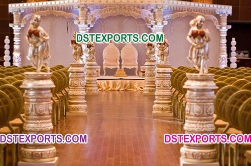 Indian Devdas Mandap Set - Fiberglass, Variable Size, White | Foldable, Weatherproof, Internal Lighting, Easy Assembly