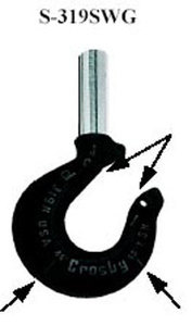 Crosby S319SWG .40t Shank Hook for Swaging 3/16" Rope