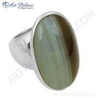 Hand Created Botswana Agate Gemstone Silver Ring