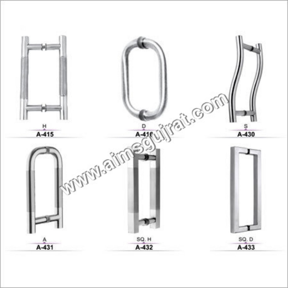 Ss Glass Door Handles - Color: Silver