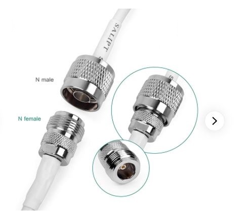 Low Loss Cable N Male to N Female WITH HLF-200 WHITE 1MTR