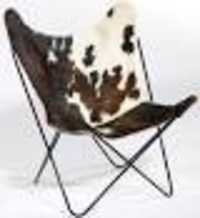 Black And White Leather Sitting Butterfly Chair