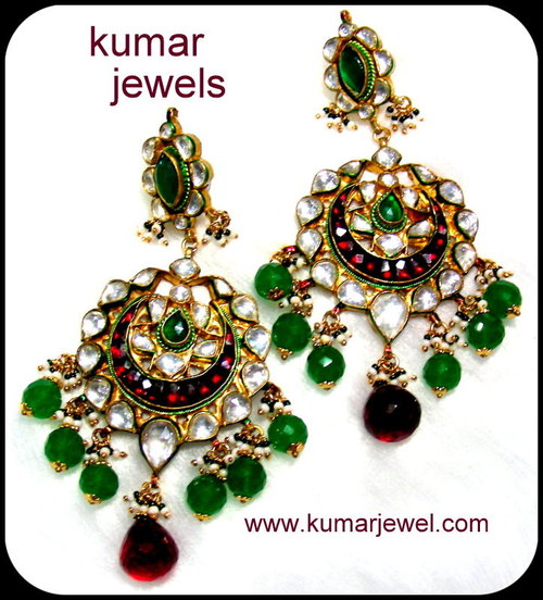 Colored Kundan Earring
