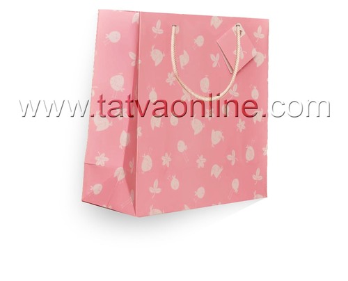 Hot Pink Gloss Gift Bags, Cub 8x4x10, 10 Pack