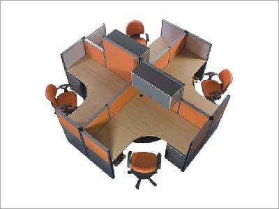 Modular Work Stations - Wood & Metal, Orange, Variable Dimensions | Flexible Layouts, Easy Assembly, Ergonomic Comfort, Durable Materials