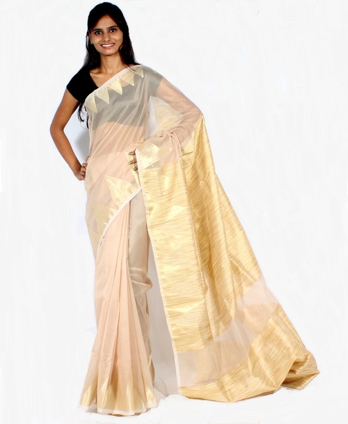 Supernet Banarasi Aanchal Zari Temple Saree