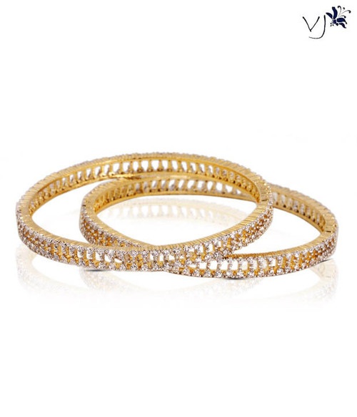 Vatika Jewellers Alluring AD Studded Bangle Set