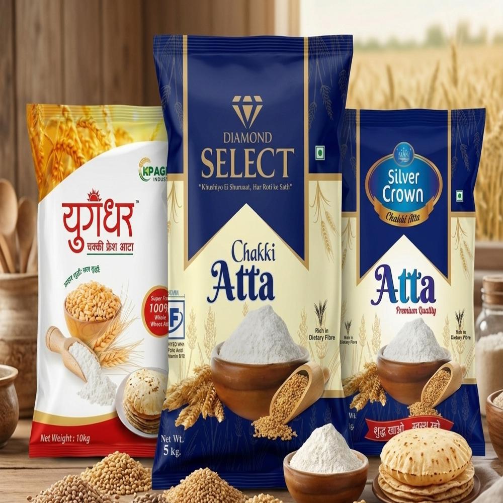 Premium Laminated Atta Packaging Pouches