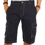 Shorts&Bermudas - Denim, Multiple Sizes, Dark Blue | Zipper Closure, Cargo & Side Pockets, Adjustable Waist, Comfortable Fit