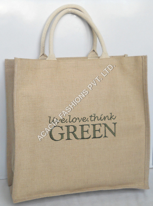 Bags - Jute 15x12x5 inches, Beige | Durable, Eco-Friendly, Stylish, Reusable, Spacious, Lightweight, Cotton Rope Handles