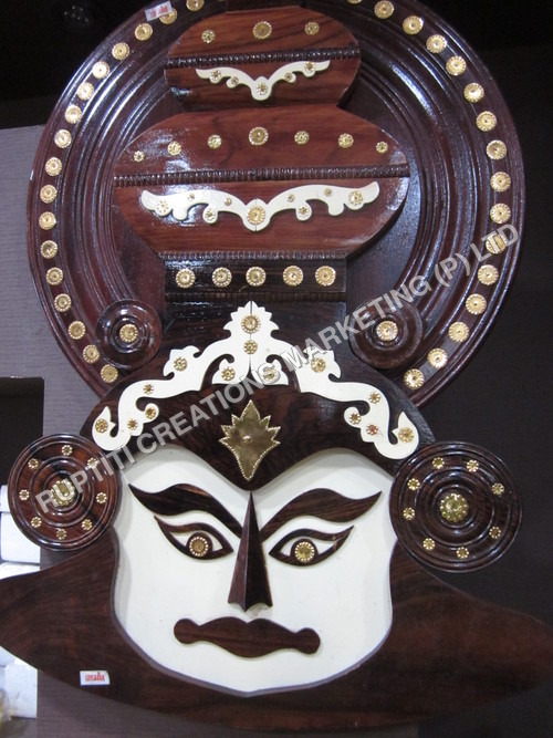 ROSE WOOD  CARVED  KATHAKALI  MASKS
