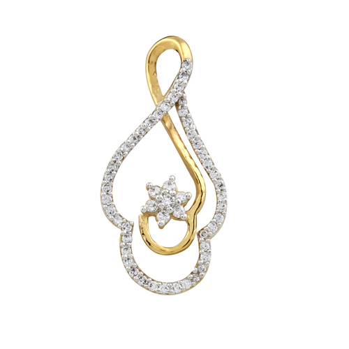 Fashionable Diamond Pendent - 18KT Yellow Gold, 0.31 ct Round Diamonds, VS Clarity, GH Color | Elegant Design, 52 Diamond Accents