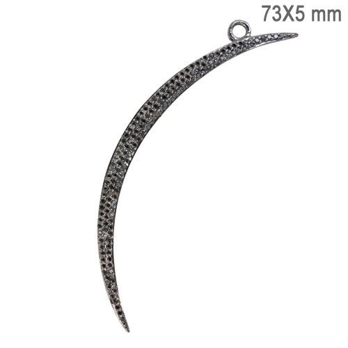 Black Diamond Crescent Moon Pendant Jewelry