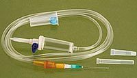 Intraveinous infusion set with built in airvent