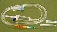 Intraveinous infusion set with built in airvent