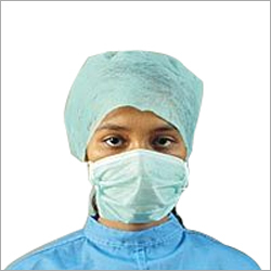 Green Disposable Face Mask And Disposable Cap