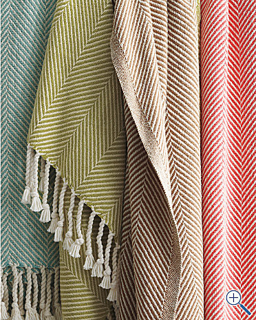 cotton hrringbone throw 