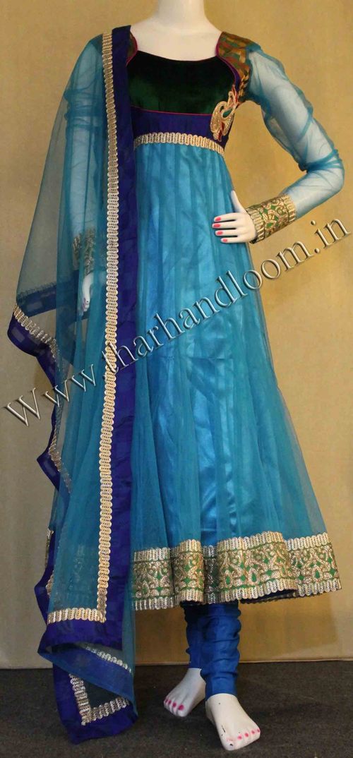 Firozi anarkali suit