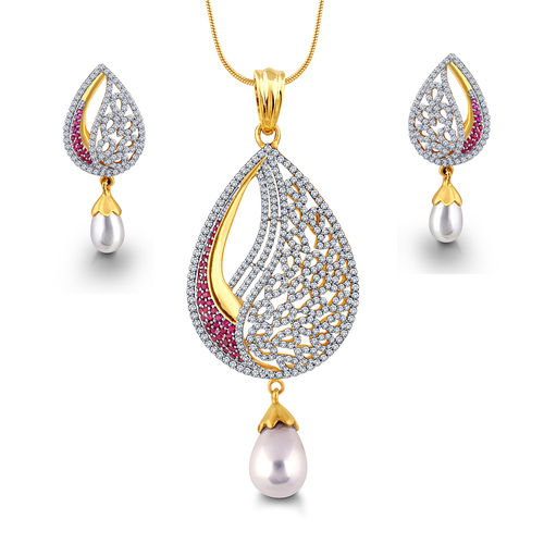 Designer and Trendy Diamond Pendent Set