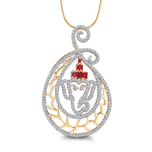 Lord Ganapati Diamond Pendent