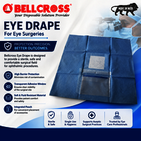 Ophthalmic Drape - Hospital Grade, Blue Color With Drain Collection Pouch Stiffener