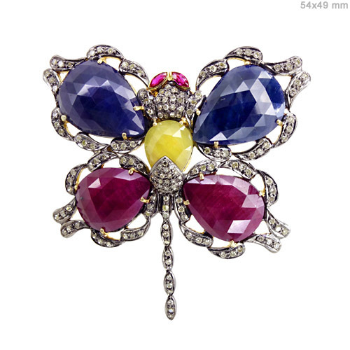 Ruby Sapphire Gemstone Gold Butterfly Finding 