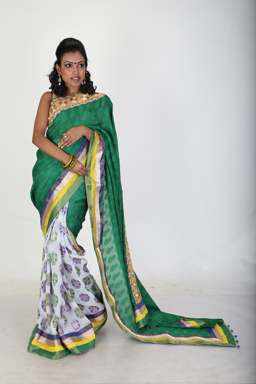Georgette Bandhani Saree